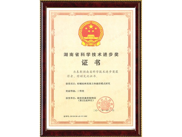 柑橘幼林高效立体莳植模式研究(省科技前进三等奖~完成单位第2)---2013.1.11