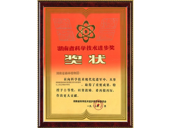 湖南藤蔓植物资源视察及其在笔直绿化上的应用手艺研究（省科技前进三等奖）---1995.8