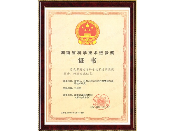 黄常山、杜茎山和赤车的扦插滋生与莳植手艺研究(省科技前进三等奖~完成单位第1)---2014.1.20